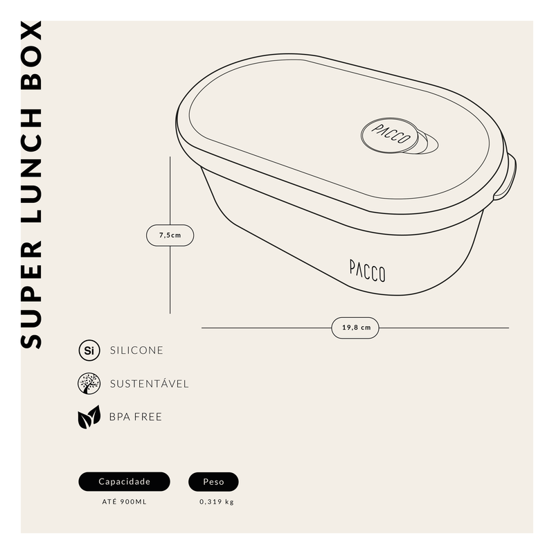 Super Lunch Box - Recipiente de Silicone 900ml