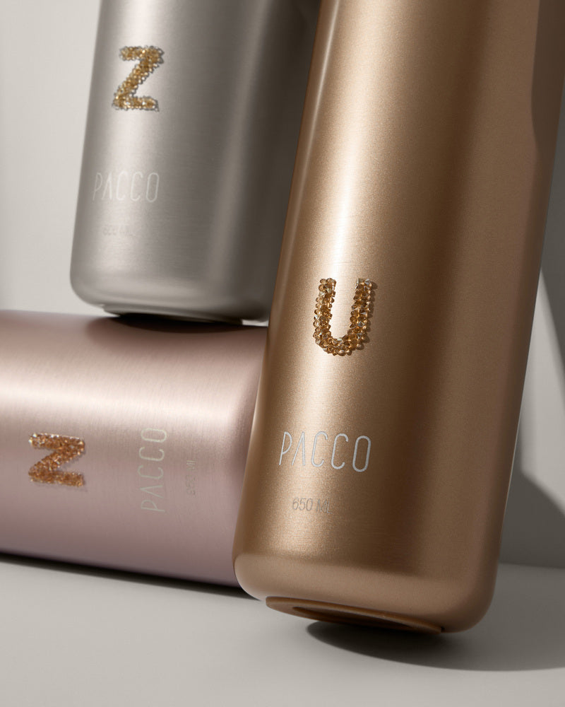 Garrafa Térmica Premium Vyta Gold Series com Cristais Swarovski® 500ml